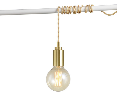 Brighttia Brushed Gold Plug-in Simple Top Hanging Pendant