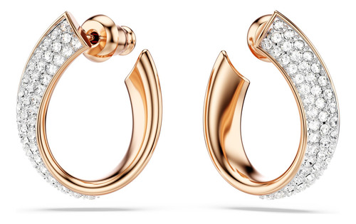 Brincos De Argola Swarovski Exist Small Com Acabamento Em Ou