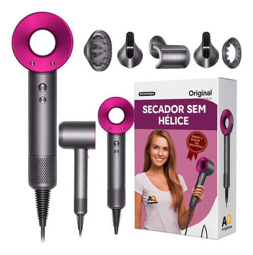 Secador de Cabelo Supersônico Profissional 5 Em 1 Com Difusor