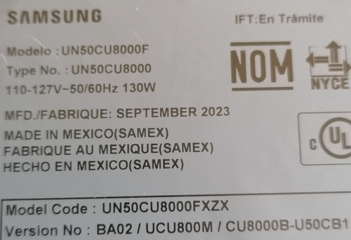 Fuente Samsung Un50cu8000fx Bn44-01110f (Usado)