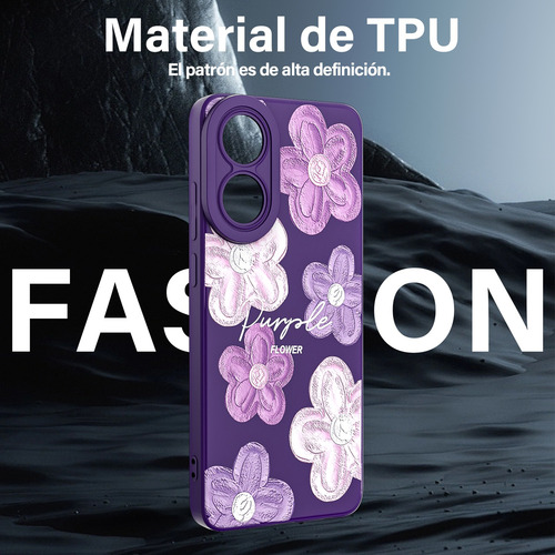 Funda Para Oppo A78 4g Carcasa Uso Rudo Con Flores Dibujos