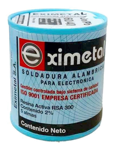 Estaño 60/40 1kg 0.7mm Eximetal Carrete 1kg Soldadura