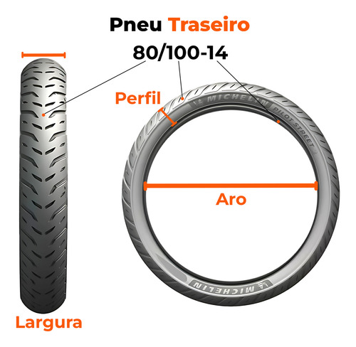 Par Pneu 60-100-17 + 80-100-14 Pilot Street 2 Michelin