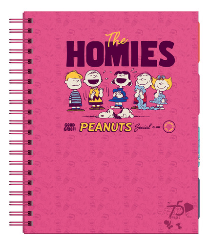 Cuaderno Anillado A-4 160h Cuadriculado Snoopy Td Dgraf