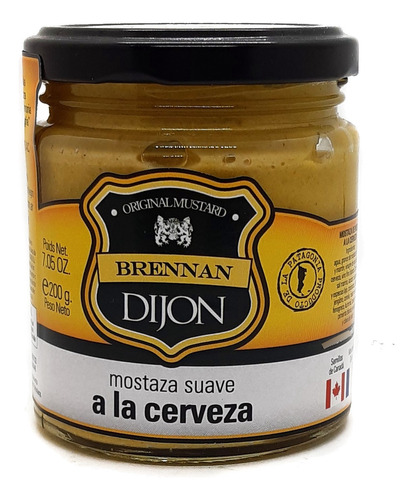 Mostaza Dijon A La Cerveza 200 Gr Marca Brennan