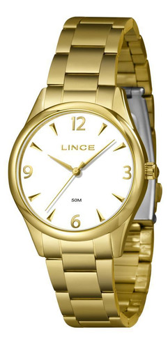 Relógio Lince Feminino Analógico 36mm Aço Dourado