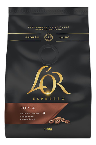 Café Torrado em Grãos Espresso Forza L'or Gourmet Pacote 500g