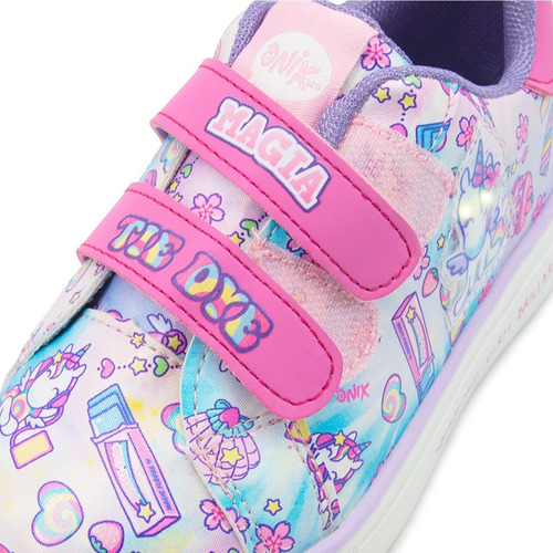 Tenis Tropicana Niña Unicornio Luces Onix Rosa 15-21