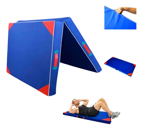 Colchoneta Deportiva Tela Lona Oxford 100x50x5cm /ejercicio Color Azul