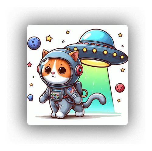 Mousepad Gato Astronauta Super Tierno Alien