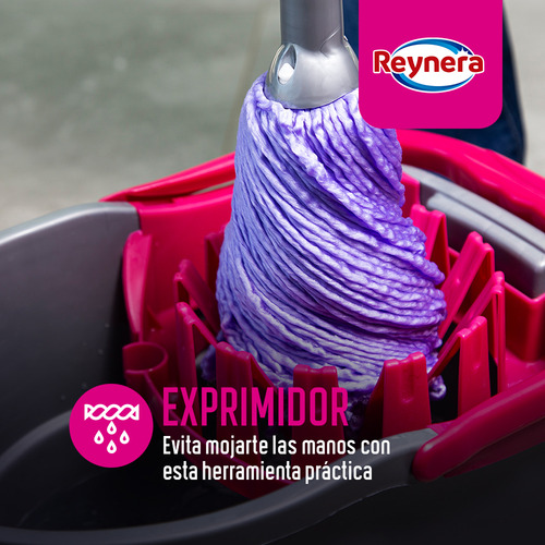 B2b Kit 4 Cubetas Baldes Con Exprimidor Gris Reynera
