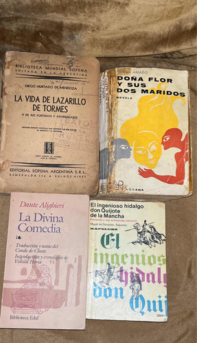 Clásicos De La Literatura Quijote, Divina Comedia Lazarillo