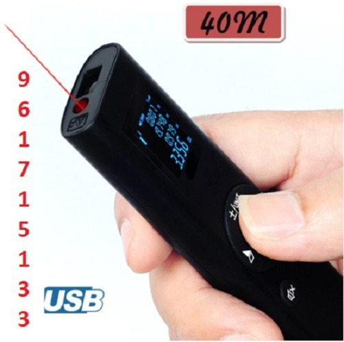 Imagen 1 de 9 de Medidor De Distancia Laser Recargable De Hasta 40 Metros