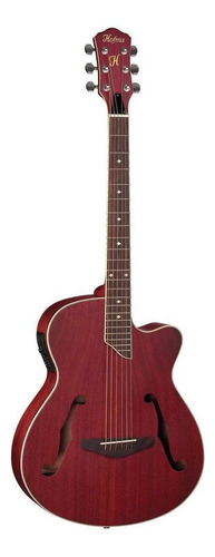 Violão eletroacústica Hofma HMF 240 para destros red satin