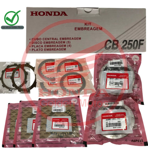 Kit Embreagem Cb 250f Twister 2016 A 2022 Original Honda