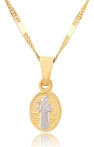 Medalla De Oro 18k Laminado, San Benito Realzado #84i Color Dorado