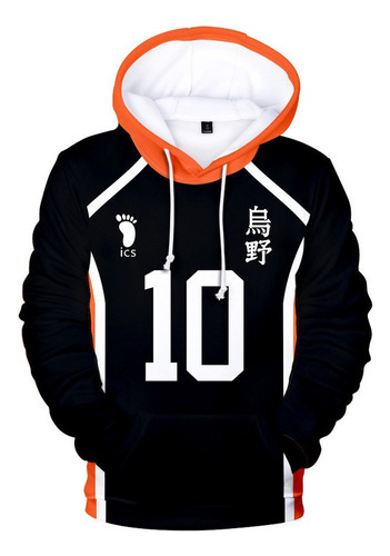 Anime Haikyuu!! Sudadera Hinata Shoyo No.10 Cerrado Chamarra