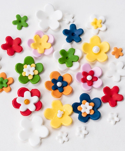 Imagen 2 de 6 de Set Cortante Flor De Ciruelo 5 Petalos X4 Porcelana Fontant