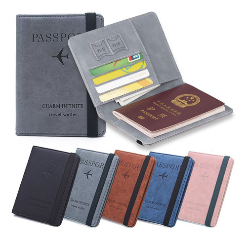 Portadocumentos Rfid Wallet Soporte Para Pasaporte Viaje 