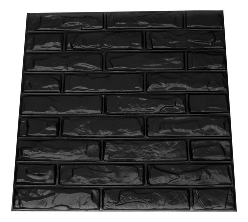 Panel Decorativ 3d Pvc Pared Ladrillo Negro Decoform 1m2 4pz