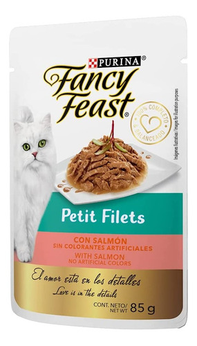 Sobre Comida Gato Purina Fancy Feast Petit Filets Salmón 85g