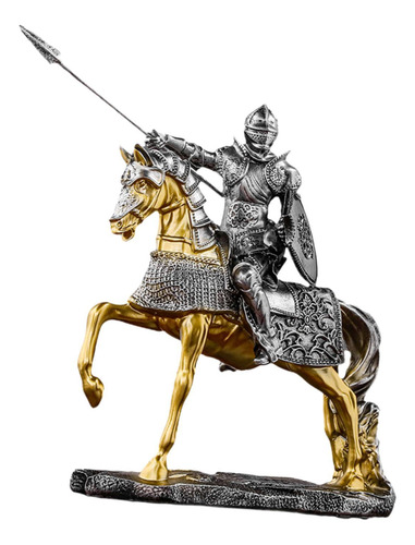 Knight Figurine Resina Escultura Retro Colección De Estilo