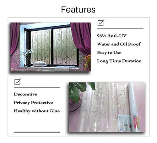 Calcomanía Para Ventanas Con Película De Vitral Esmerilado