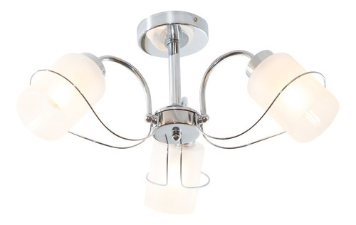 Lámpara Techo Cromo Vidrio Claro Modern Luxe E27 40w 3 Luces Color Plateado Lumimexico 23228-4