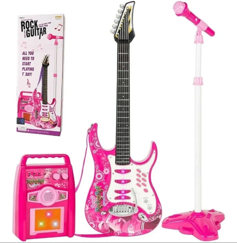 Guitarra Electrica Infantil Con Microfono Y Amplificador