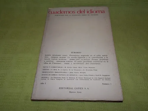 Cuadernos Del Idioma Año 1 / Número 1 - Codex