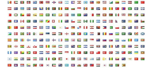 25 Banderas De Países 45 X 70 Cm Oficiales Refuerzo Y Sogas