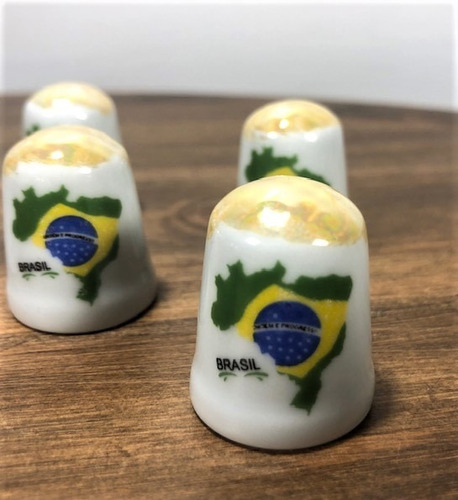 Imagem 4 de 4 de Kit 6 Mini Dedal De Porcelana Brasil
