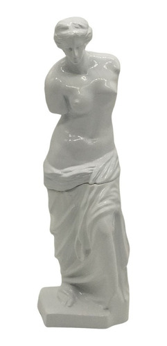 Enfeite Miniatura Venus De Milo Metal Luxo Arte  Branco