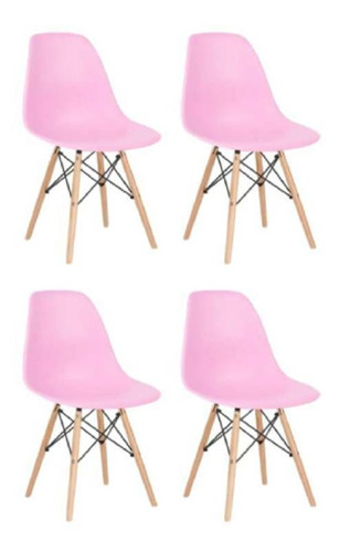 Cadeira de jantar Henn Decorshop Charles Eames DKR Eiffel, estrutura de cor  rosa, 4 unidades
