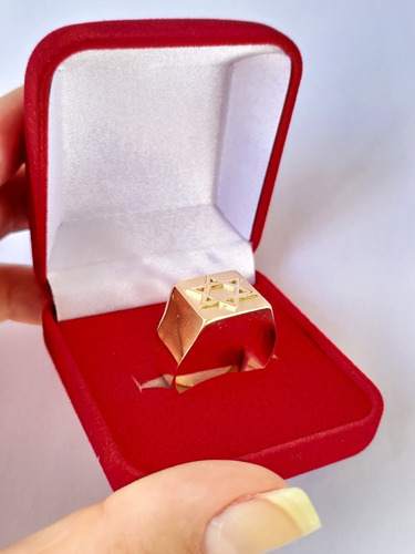 Anel De Ouro 18kl/750 Estrela De Davi Frete Grátis 6 Gramas