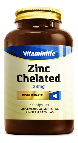 Zinco Quelato Vitaminlife 90 Cápsulas Sem Sabor