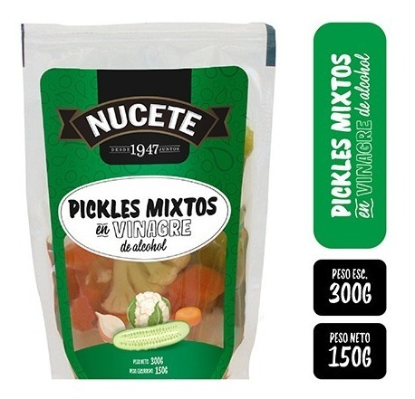 Imagen 1 de 1 de Pickles En Vinagre Doypack Nucete 300 Gr