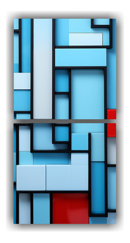 40x20cm Conjunto De Arte Abstracto Geométrico En Colores Fr