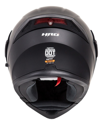 Casco Para Moto Abatible Hro 3400dv Negro Mate Con Luz Stop
