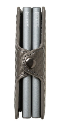 Imagen 3 de 4 de Billetera Walla Carbono Doble silver cuero y fibra de carbono