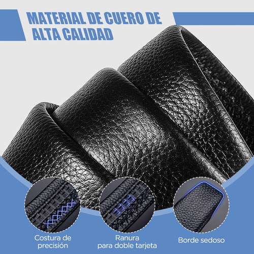 2 Cinturones Negros Con Hebilla Automática Para Hombre H Negra 120cm