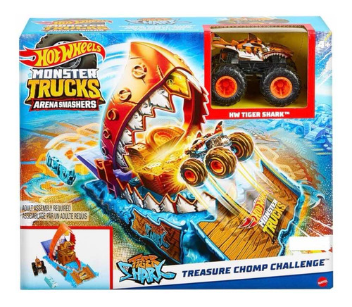 Pista Hot Wheels Monster Trucks Arena Smashers Y Carro 1:64