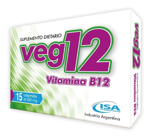 Pack X 3 Veg 12 Vitamina B12 X 15 Cprs Laboratorios Isa 