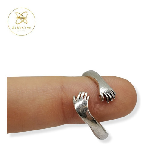 Imagen 3 de 8 de Anillo Plata Abrazo