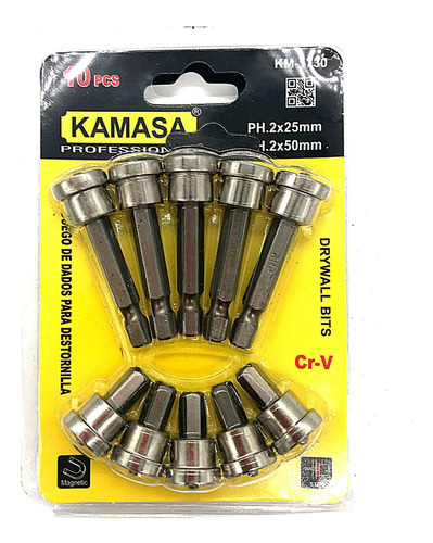 Juego De Dados Para Destornillador 10 Pcs Kamasa