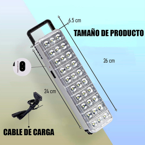 Luces De Emergencia Led Foco Led Emergencia Recargable 30led