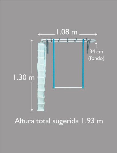 Imagen 4 de 6 de Closet Konekte Blanco Metálico Cuatro Colgadores Y Zapatera
