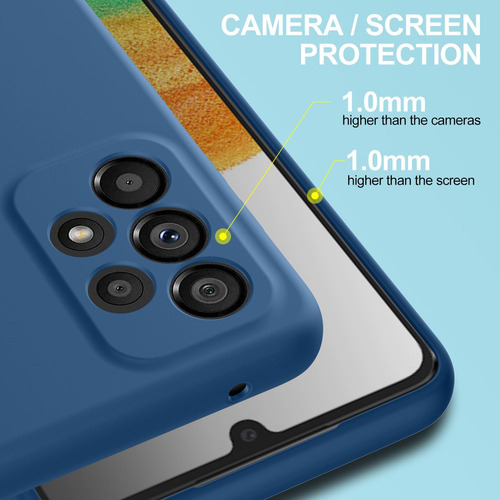 Funda Silicona Líquida Tpu Carcasa Para Galaxy A33 5g+mica Azul Samsung Galaxy A33 5g