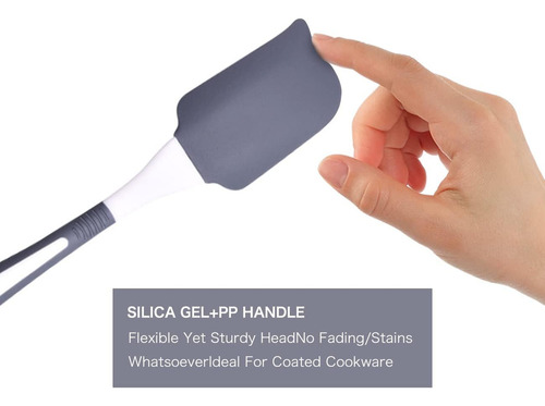 Juego De Espátulas De Silicona Resistentes Al Calor - Gris