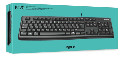 Teclado Alámbrico Logitech K120, Conexión Usb, Plug And Play